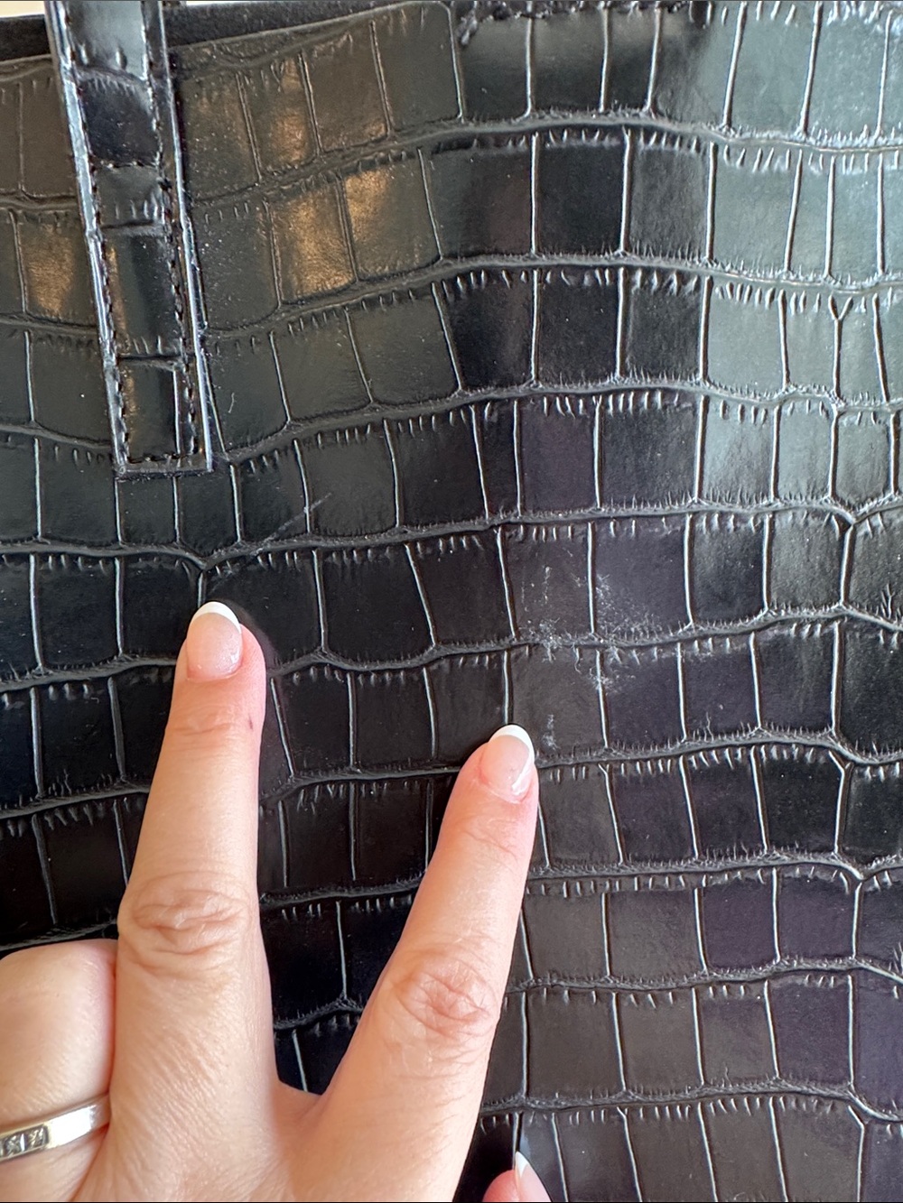 Mock Croc-Embossed Tote - Picture 4 of 7